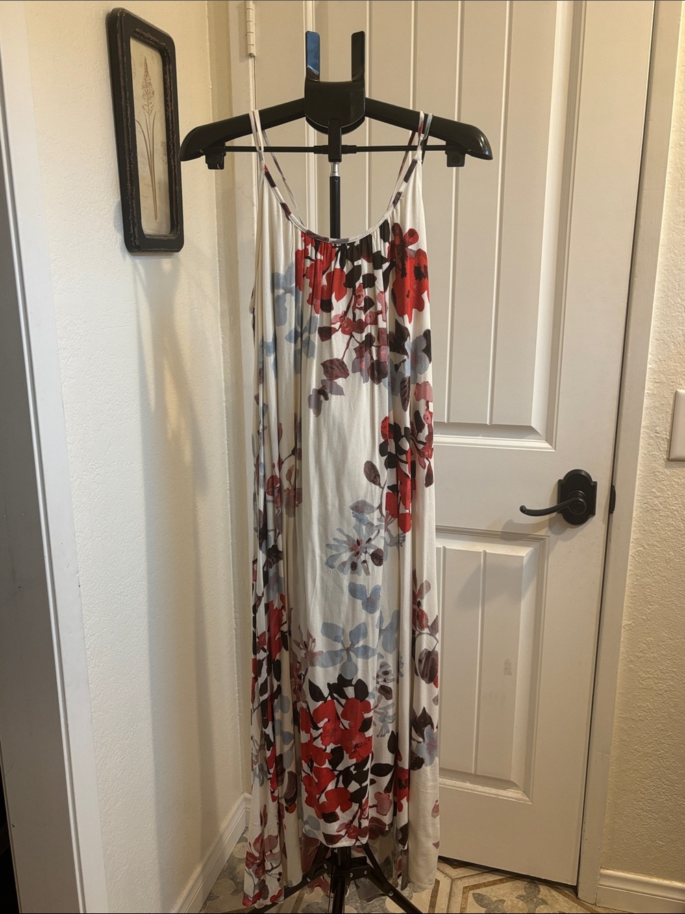 lovestitch Maxi Dress with Red & Blue Floral Print